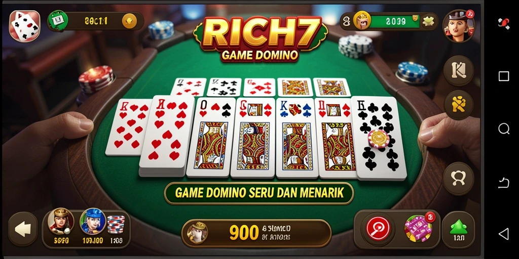 Screenshot gameplay RICH7 yang menunjukkan aksi seru permainan Domino.