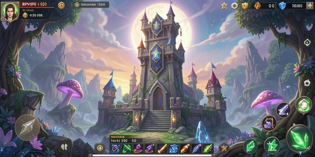Tampilan gameplay seru di RPVIP6 dengan menara pertahanan yang strategis.