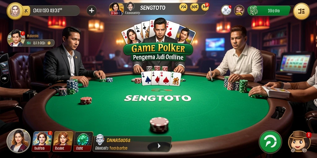 Tangkapan layar utama SENGTOTO menampilkan gameplay poker yang mendebarkan.