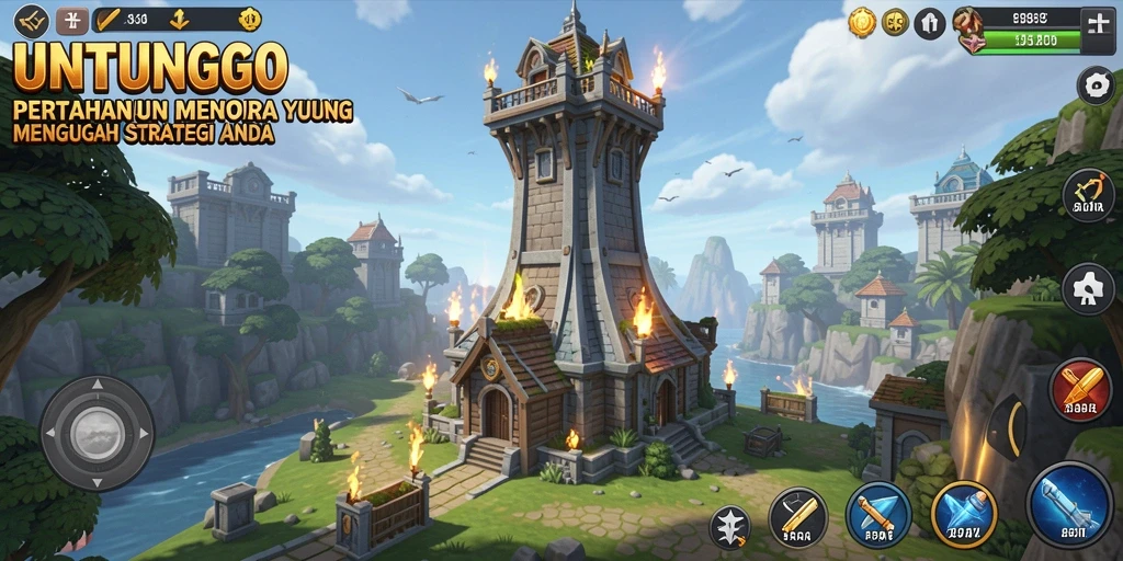 Gameplay menarik dari UNTUNGGO dalam menyusun strategi menara pertahanan.